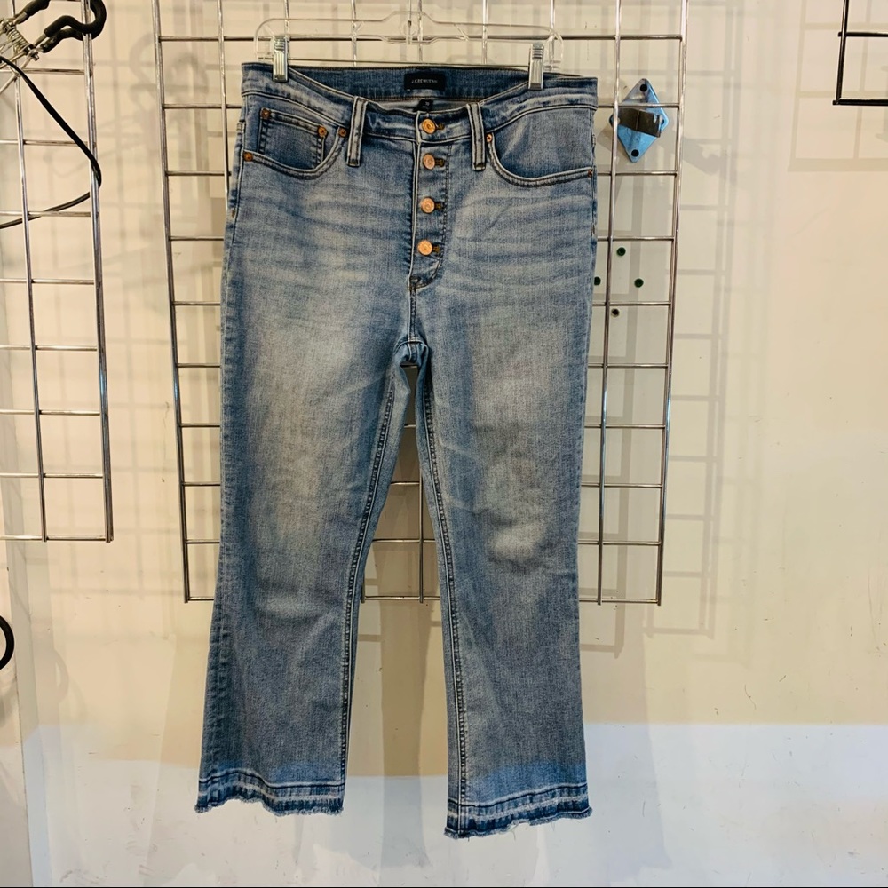 J. Crew Button Fly Billie Demi Boot Crop Jean
